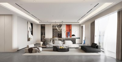 现代客餐厅3D模型下载